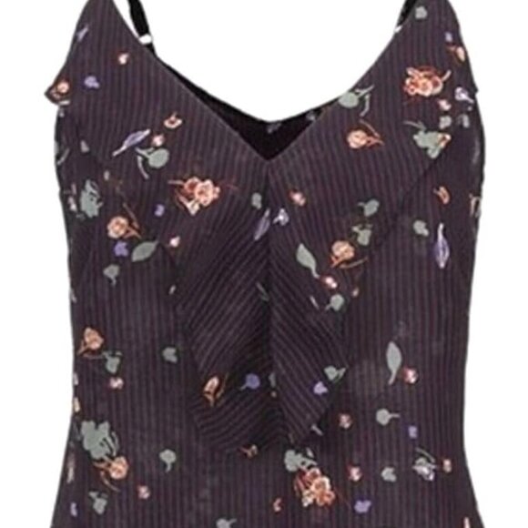 cabi Pinstripe Floral Cami V Neck Style 3607 - Picture 1 of 4